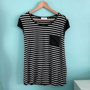 Calvin Klein Women's Striped Raglan Tee